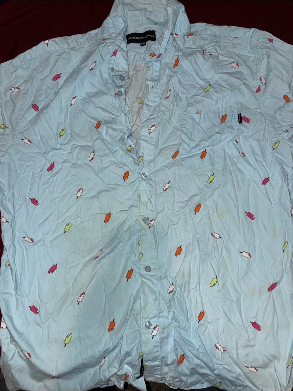 Holokai Light Blue Casual Button-Down Shirt with Multicolor Novelty Print
